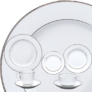 White With Platinum Band Dinnerware