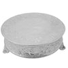 18 ROUND FLORAL DESIGN CAKESTANDS, NICKELPLATED