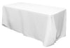 90x156 Rectangular Oblong Polyester Tablecloth - White