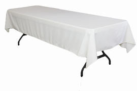 60x120 Rectangular Polyester Tablecloth - White
