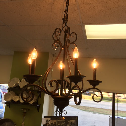 Wrought Iron Chandelier 5 Light