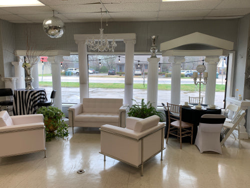 White Leather Love Seat Couch