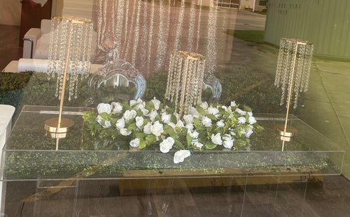 Small Brass Crystal Table Decor