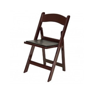 Resin Folding Chair, Mahogany