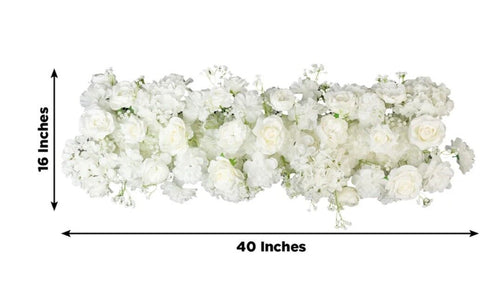 White Silk Flower Runner