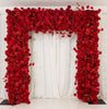 Red- Artificial Silk Roses, Hydrangeas & Chrysanthemums for Backdrop