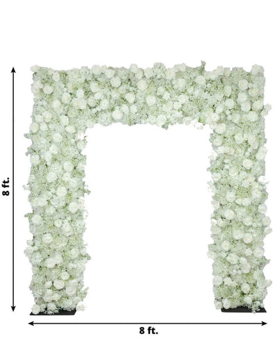 White- Silk Roses & Baby's Breath Arch Décor