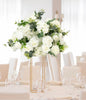 Pre-Arranged Silk Floral Centerpiece in White &Green , 22 Artificial Rose, Hydrangea & Chrysanthemum Flower Ball Bouquet for Event
