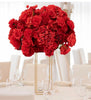 Pre-Arranged Silk Floral Centerpiece in Red, 22 Artificial Rose, Hydrangea & Chrysanthemum Flower Ball Bouquet for Event