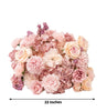 Dusty Rose, 22 Artificial Rose, Hydrangea & Chrysanthemum Flower Ball Bouquet for Event